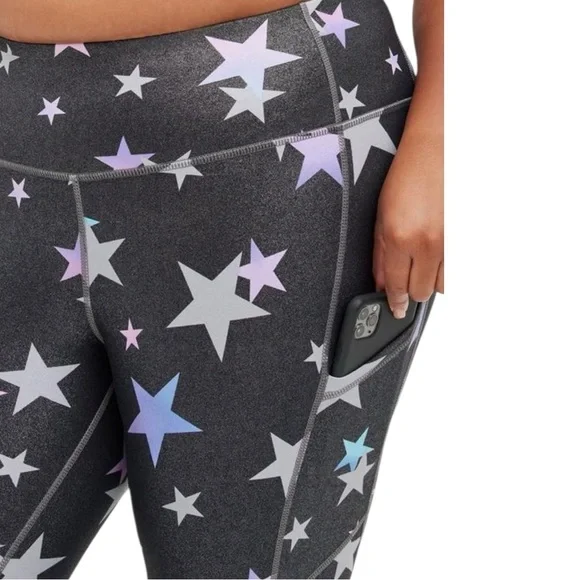 Torrid Active Set: Performance Core Leggings & Purple Off Shoulder Wicking Tee 2 - Picture 8 of 15